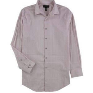 Alfani Men's Long-Sleeve Button-Up Shirt - Red Microprint